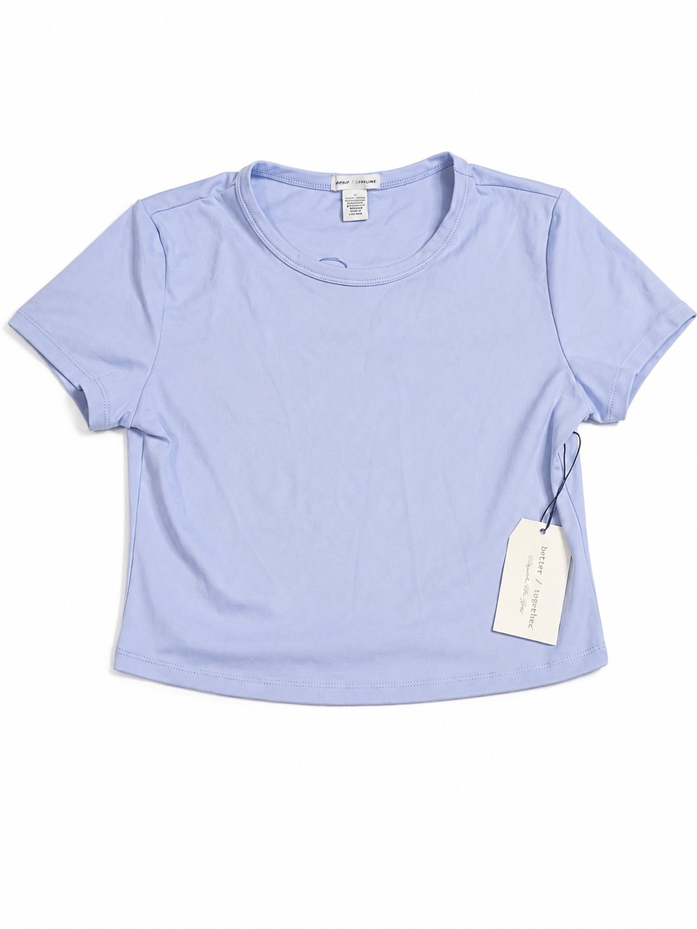 NWT Better Together Lavender Cropped Crew Neck Tee | Women's Size Large